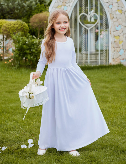 Arshiner Girls Maxi Dress Long Sleeve Casual Dress