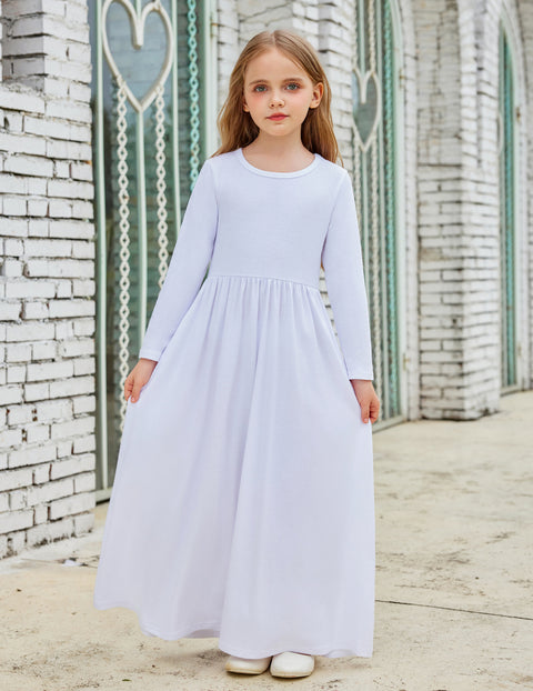 Arshiner Girls Maxi Dress Long Sleeve Casual Dress