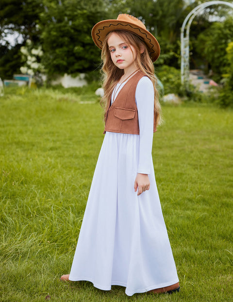 Arshiner Girls Maxi Dress Long Sleeve Casual Dress