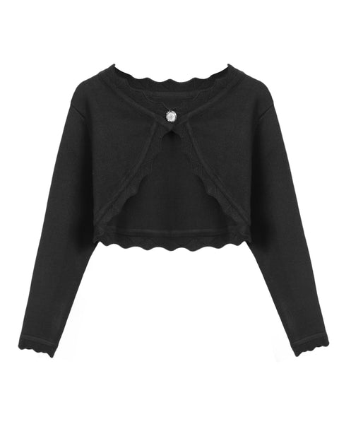 Arshiner Girls Open Front Bolero Shrug Kids Long Sleeve Cropped Cardigan