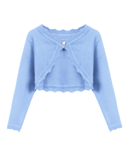 Arshiner Girls Open Front Bolero Shrug Kids Long Sleeve Cropped Cardigan
