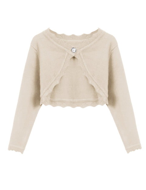Arshiner Girls Open Front Bolero Shrug Kids Long Sleeve Cropped Cardigan
