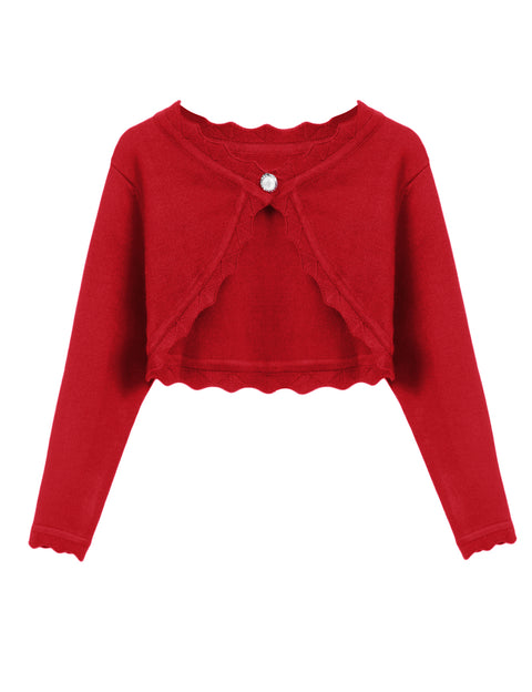 Arshiner Girls Open Front Bolero Shrug Kids Long Sleeve Cropped Cardigan