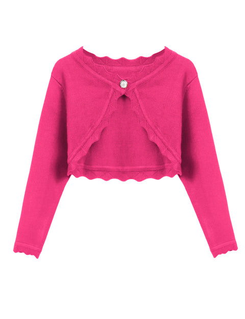 Arshiner Girls Open Front Bolero Shrug Kids Long Sleeve Cropped Cardigan