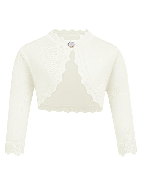Arshiner Girls Open Front Bolero Shrug Kids Long Sleeve Cropped Cardigan