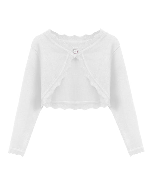Arshiner Girls Open Front Bolero Shrug Kids Long Sleeve Cropped Cardigan