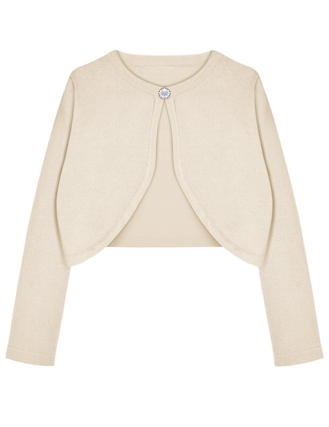 Arshiner Girls Open Front Shrug Cardigan Kids Knit Bolero