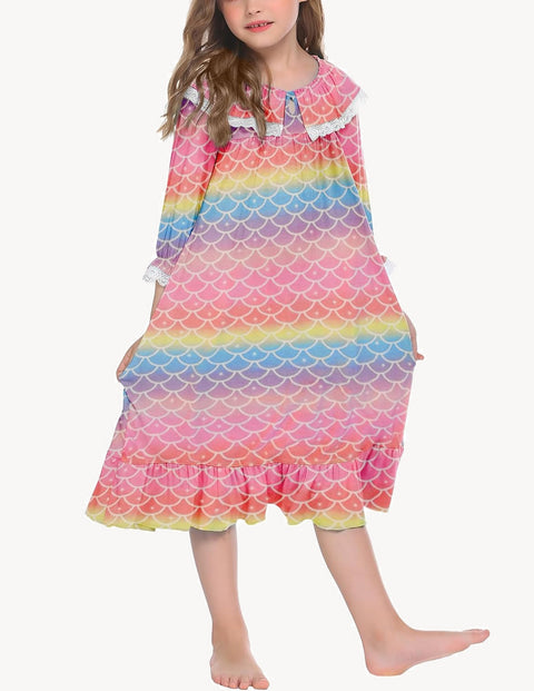 Girl's Soft Princess Nightgowns Sleep Shirt Dress