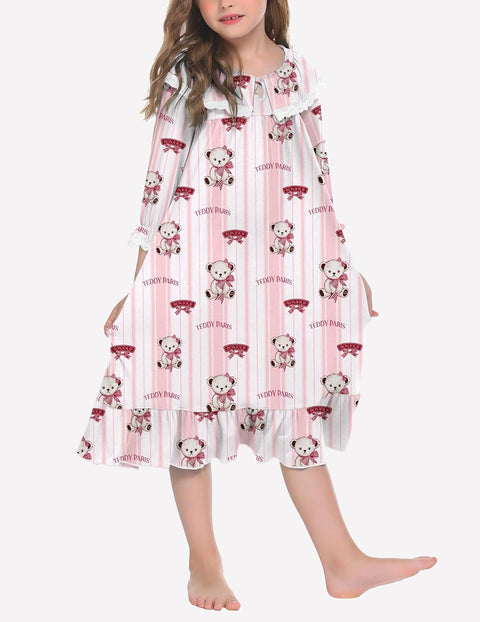 Girl's Soft Princess Nightgowns Sleep Shirt Dress