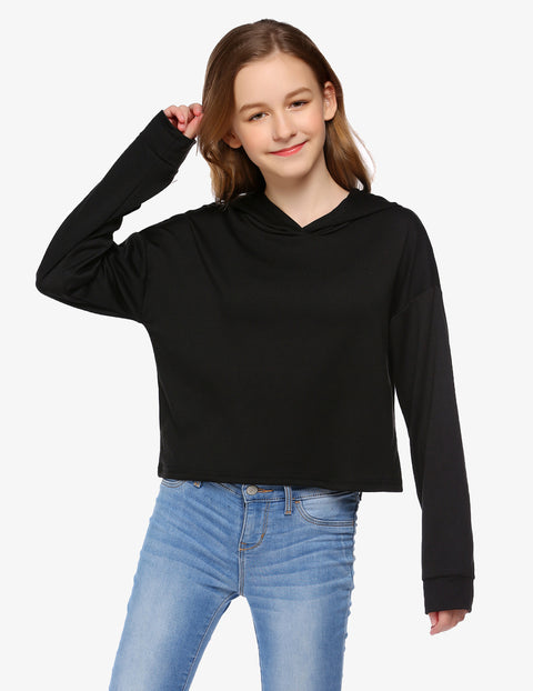 Arshiner Girls Crop Tops Tie-Dye Hoodies Kids Long Sleeve Sweatshirts