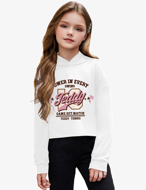 Arshiner Girls Crop Tops Tie-Dye Hoodies Kids Long Sleeve Sweatshirts