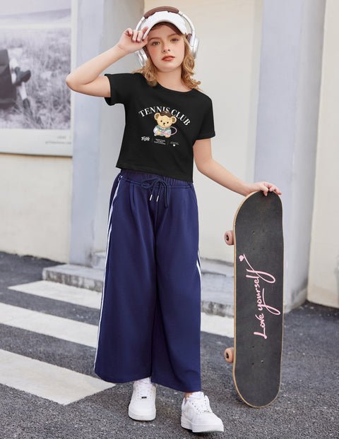 Arshiner Girls Crop Tops Short Sleeve Tie Dye T Shirt