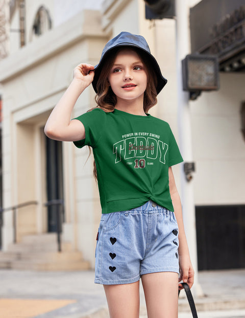 Arshiner Girls Casual Tie Dye Short-Sleeve T-Shirt