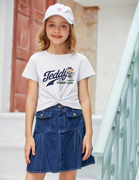 Arshiner Girls Casual Tie Dye Short-Sleeve T-Shirt