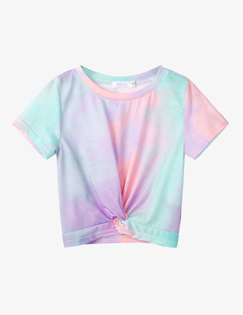 Arshiner Girls Casual Tie Dye Short-Sleeve T-Shirt