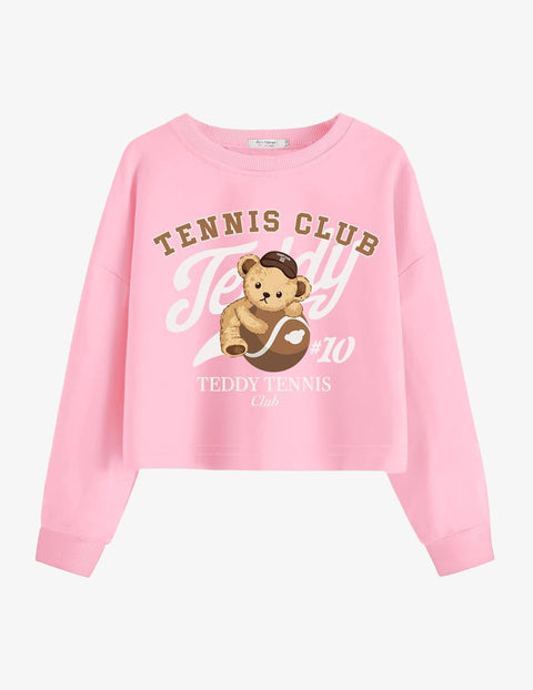 Arshiner Girls Crop Tops Kids Long Sleeve Pullover Sweatshirts