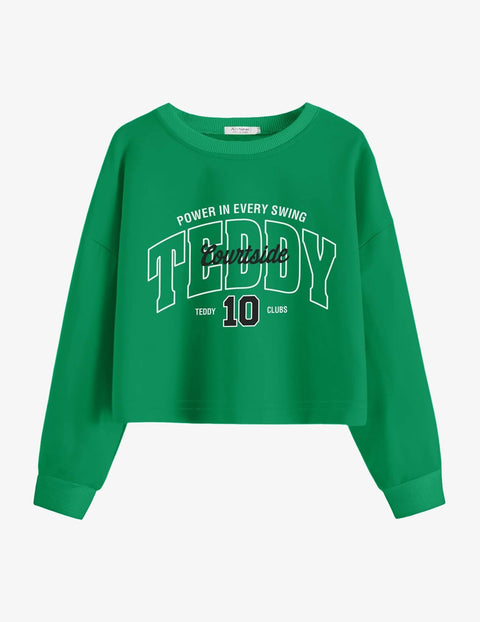 Arshiner Girls Crop Tops Kids Long Sleeve Pullover Sweatshirts