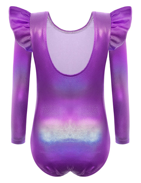 Arshiner Girls Gymnastics Leotards Ruffle Ballet Unitard Dancewear