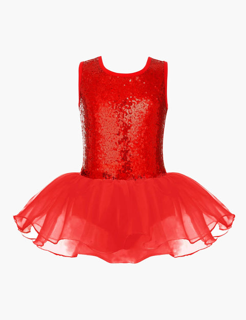 Arshiner Girls Dance Tutu Dress Sparkly Sequin Ballet Cross Back Dresses