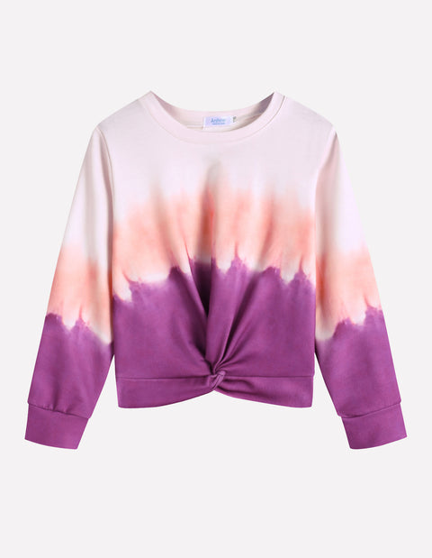 Arshiner Girls Casual Twist Front Lightweight Sweatshirt