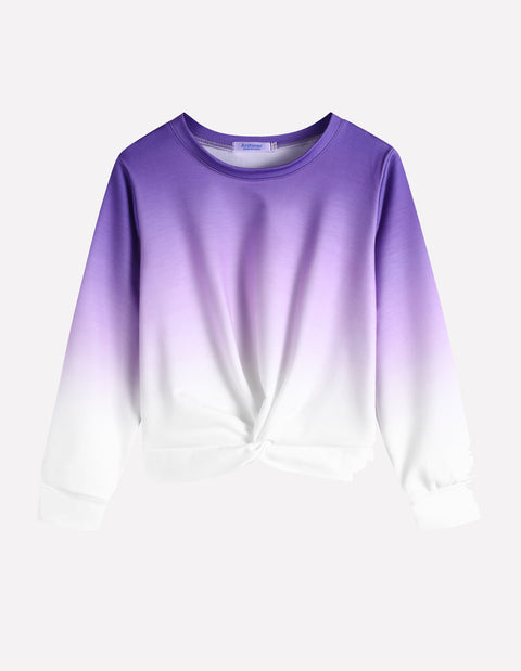 Arshiner Girls Casual Twist Front Lightweight Sweatshirt