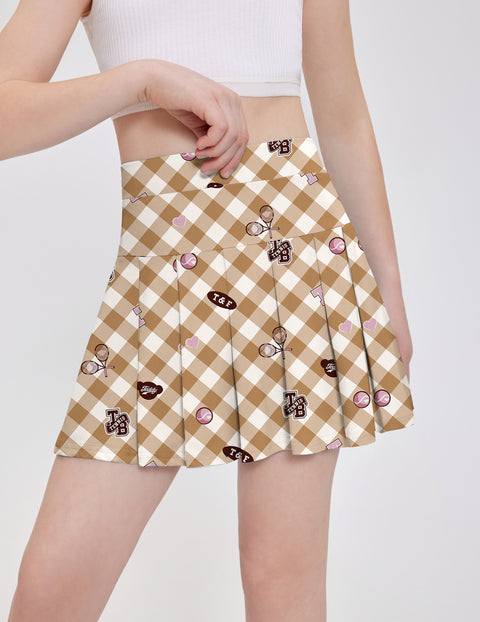 Arshiner Girl's Tennis Skirts with Shorts Athletic Pleated Skirt