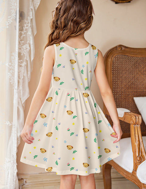 Arshiner Girl Floral Print Toddler Dress and Cardigan Sets