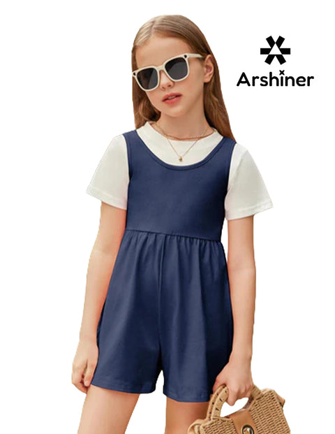 Arshiner Girls' Casual Summer Sleeveless Jumpsuits with Pockets
