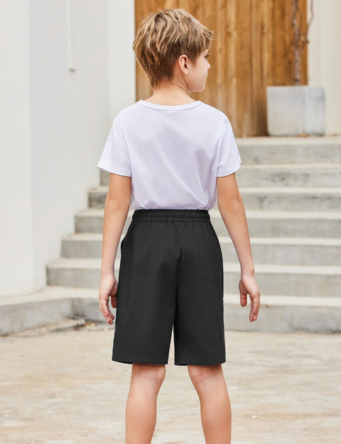 Arshiner Boys Cotton Linen Shorts Shorts Elastic Waist Drawstring Shorts