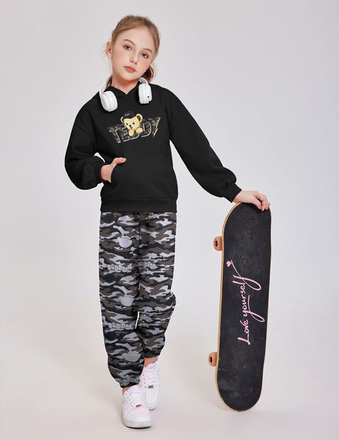 Arshiner Girls 2 Piece Hoodie Sets Oversized Sweatshirt and Baggy