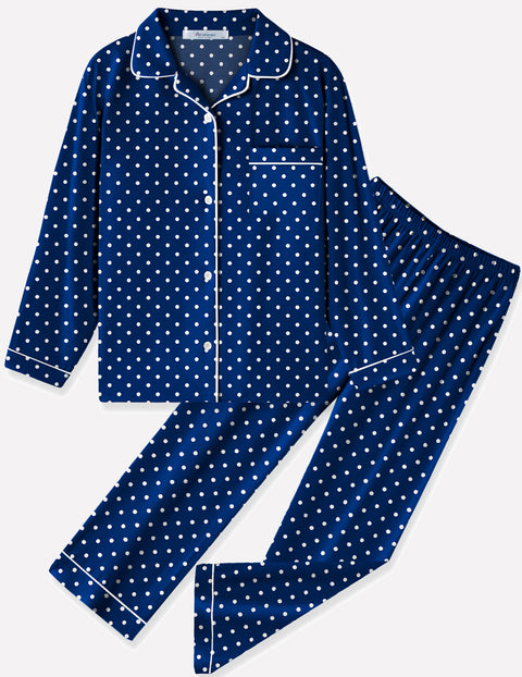 Arshiner Pajamas Set for Girls Plaid Long Sleeve Lounge Set