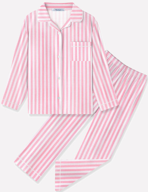 Arshiner Pajamas Set for Girls Plaid Long Sleeve Lounge Set