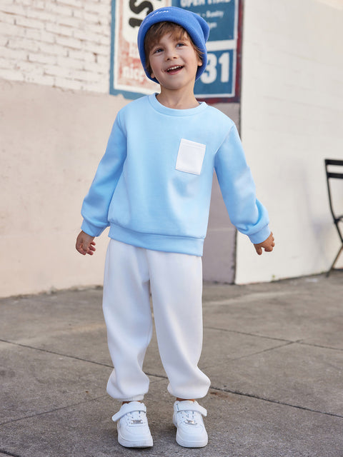 Arshiner Boys Fleece Colorblock Sweatshirt & Pants Outfit Set (2T - 7-8)