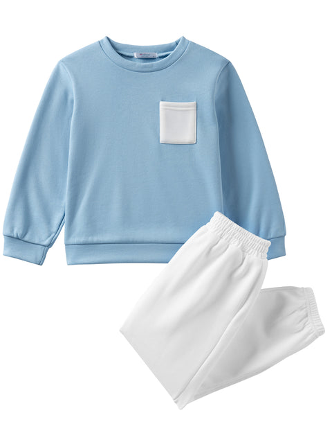 Arshiner Boys Fleece Colorblock Sweatshirt & Pants Outfit Set (2T - 7-8)