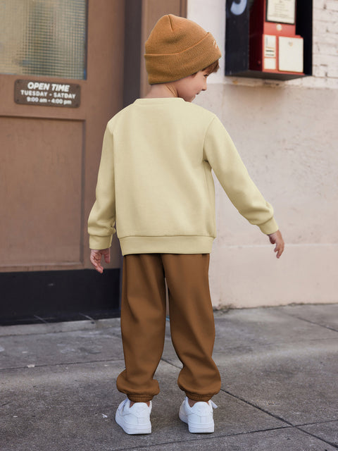 Arshiner Boys Fleece Colorblock Sweatshirt & Pants Outfit Set (2T - 7-8)