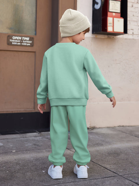 Arshiner Boys Fleece Colorblock Sweatshirt & Pants Outfit Set (2T - 7-8)