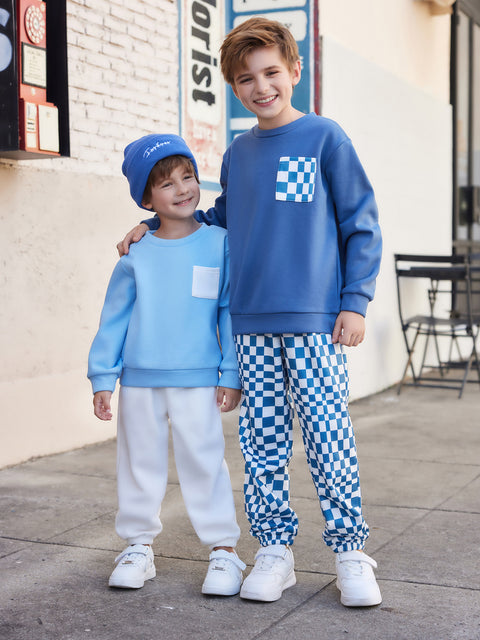 Arshiner Boys Fleece Colorblock Sweatshirt & Pants Outfit Set (2T - 7-8)