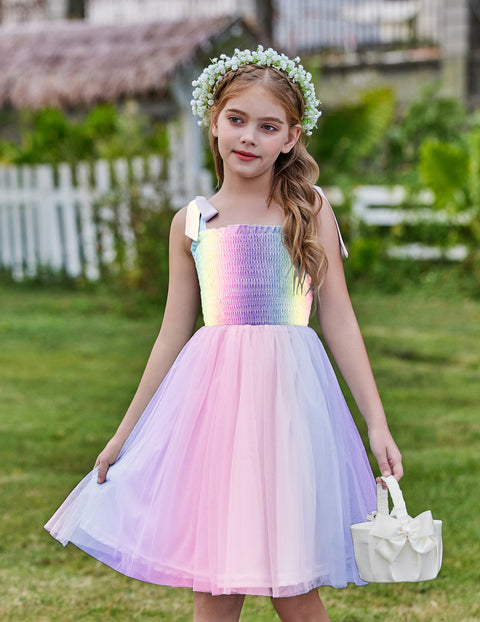 Arshiner Toddler Girl Tutu Dress Summer Bow-Tie Straps Dresses