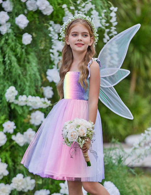 Arshiner Toddler Girl Tutu Dress Summer Bow-Tie Straps Dresses