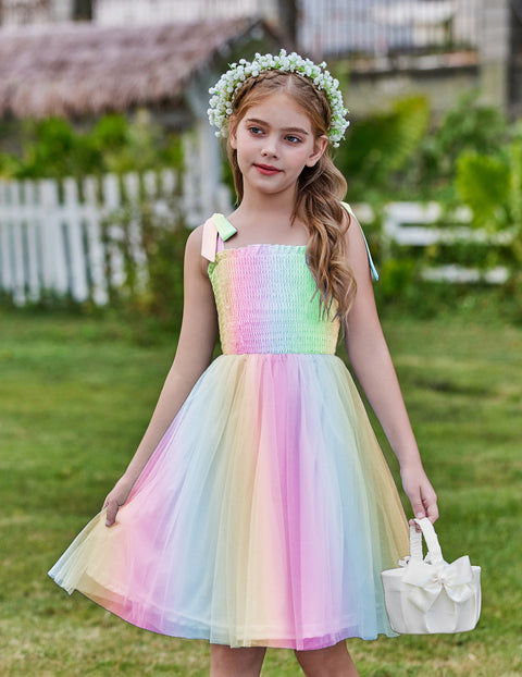 Arshiner Toddler Girl Tutu Dress Summer Bow-Tie Straps Dresses