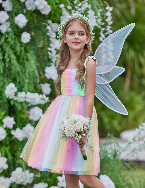 Arshiner Toddler Girl Tutu Dress Summer Bow-Tie Straps Dresses
