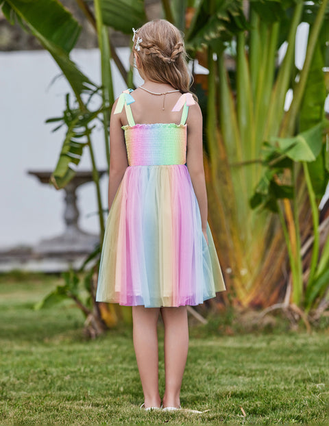 Arshiner Toddler Girl Tutu Dress Summer Bow-Tie Straps Dresses