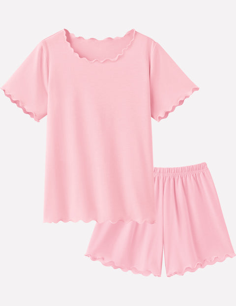 Arshiner Girls Pajama Set Short Sleeve Lounge Set