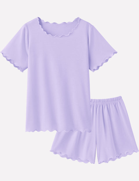 Arshiner Girls Pajama Set Short Sleeve Lounge Set