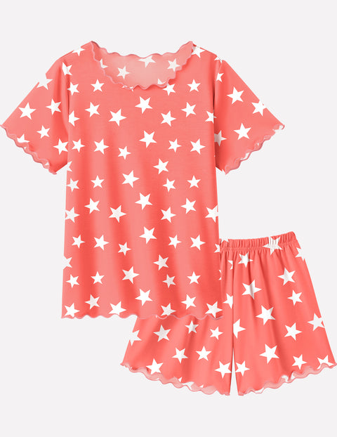 Arshiner Girls Pajama Set Short Sleeve Lounge Set