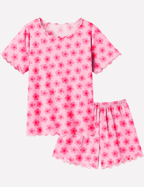 Arshiner Girls Pajama Set Short Sleeve Lounge Set