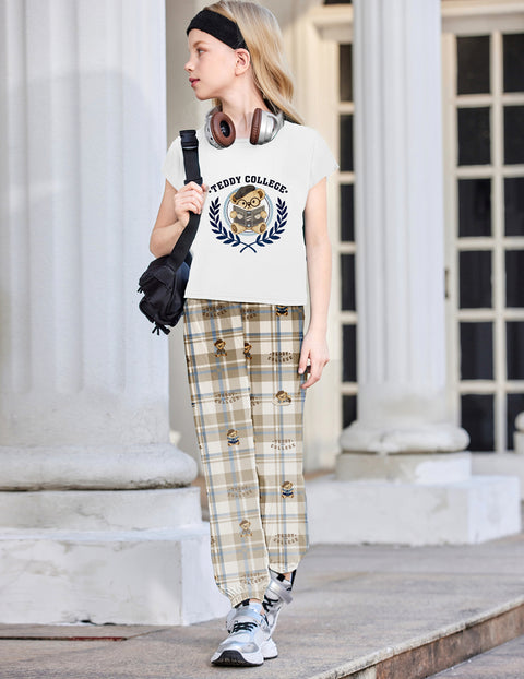 【6-14Y】Arshiner Girls 2 Piece Sets Drop Shoulder Top Sweatpants Jogger