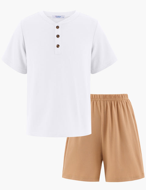 【5-12Y】Arshiner Boys Sets Short Sleeve Tee and Shorts