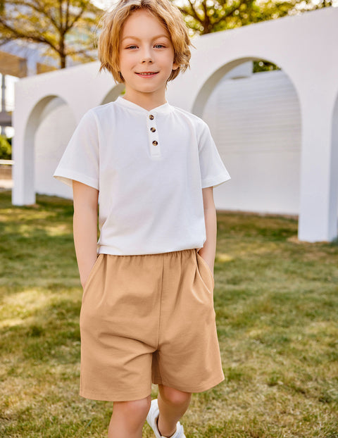 【5-12Y】Arshiner Boys Sets Short Sleeve Tee and Shorts