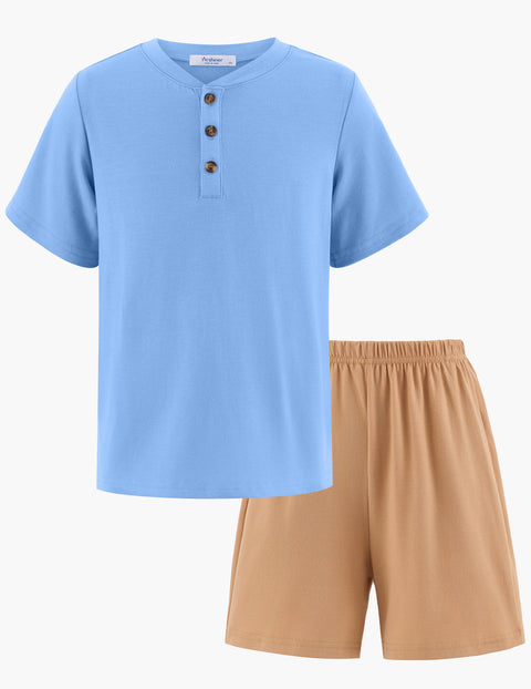 【5-12Y】Arshiner Boys Sets Short Sleeve Tee and Shorts